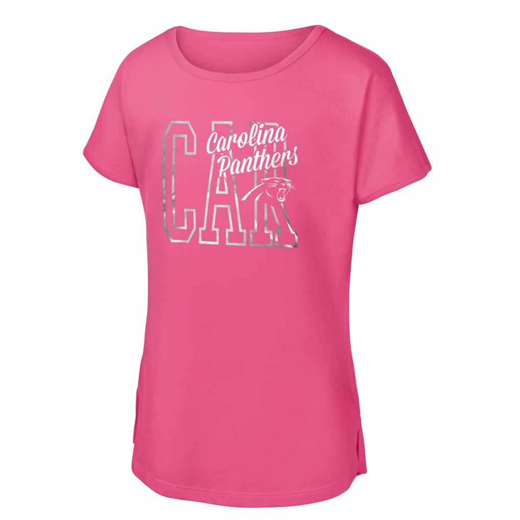 Carolina Panthers Girls Youth Signal Caller Dolman T-Shirt Pink | NFL