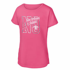 New Orleans Saints Girls Youth Signal Caller Dolman T-Shirt Pink | NFL