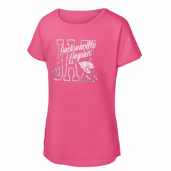 Jacksonville Jaguars Girls Youth Signal Caller Dolman T-Shirt Pink | NFL