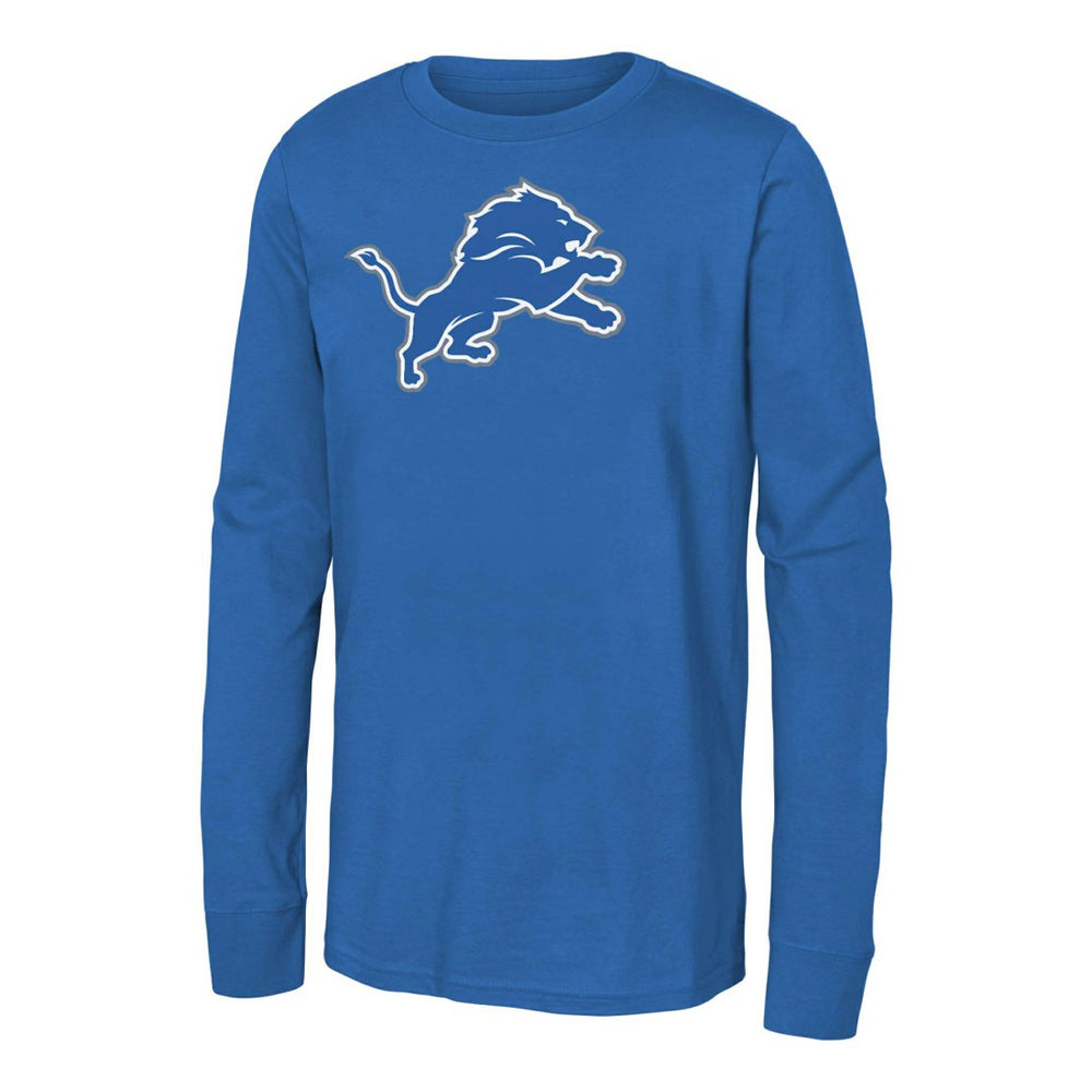 Detroit Lions Youth Primary Logo Long Sleeve T-Shirt Blue | NFL