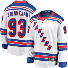 Mika Zibanejad New York Rangers Fanatics Away Premier Breakaway Player Jersey - White - NHL