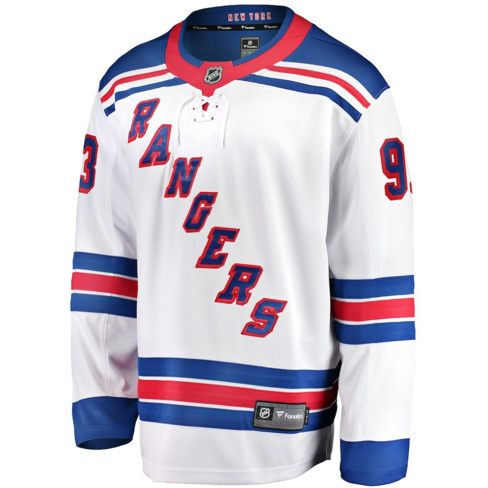 Mika Zibanejad New York Rangers Fanatics Away Premier Breakaway Player Jersey - White - NHL