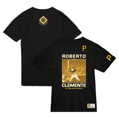 Roberto Clemente Pittsburgh Pirates Mitchell & Ness Cooperstown Collection Heavyweight Premium Player Vintage Logo T-Shirt - MLB