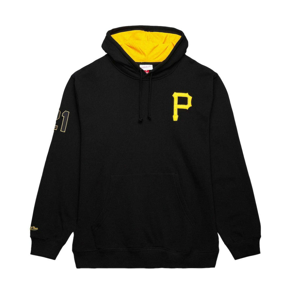 Roberto Clemente Pittsburgh Pirates Mitchell & Ness Vintage Logo Name & Number Pullover Hoodie - MLB