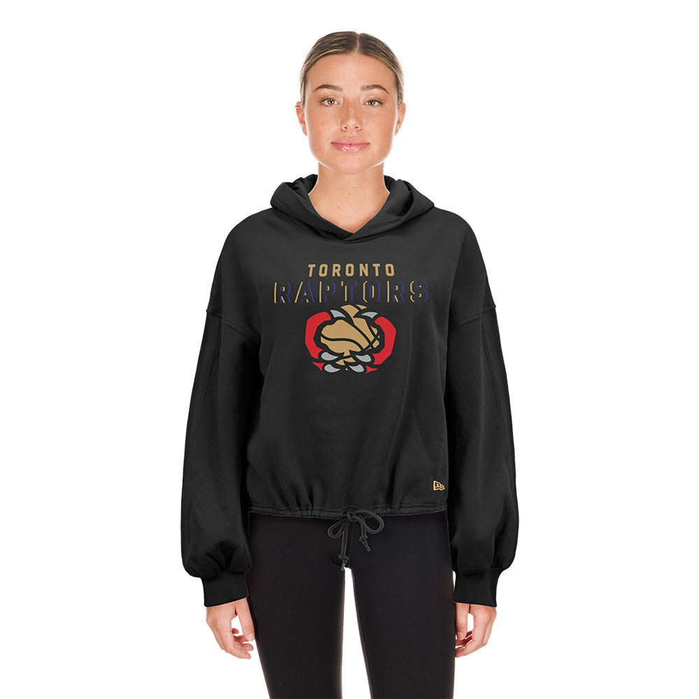 Toronto Raptors Women's 2024/25 City Edition Cropped Pullover Hoodie Black - NBA