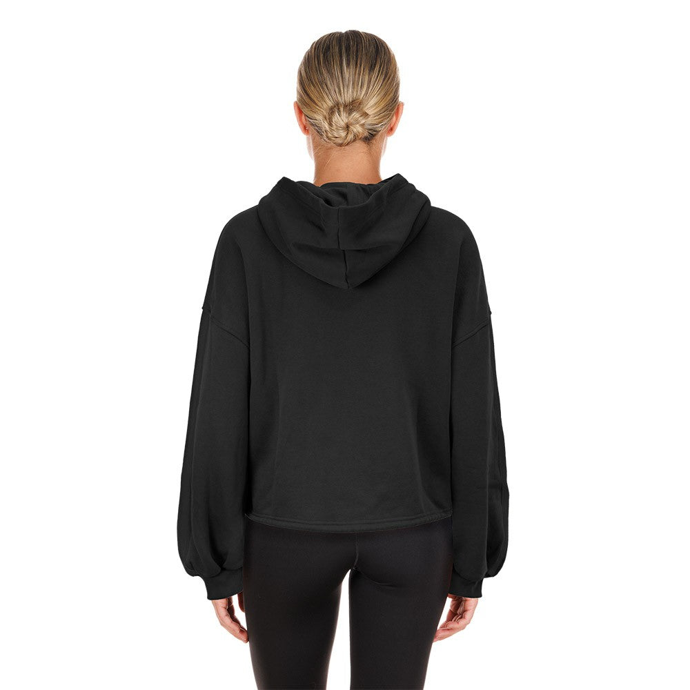 Toronto Raptors Women's 2024/25 City Edition Cropped Pullover Hoodie Black - NBA