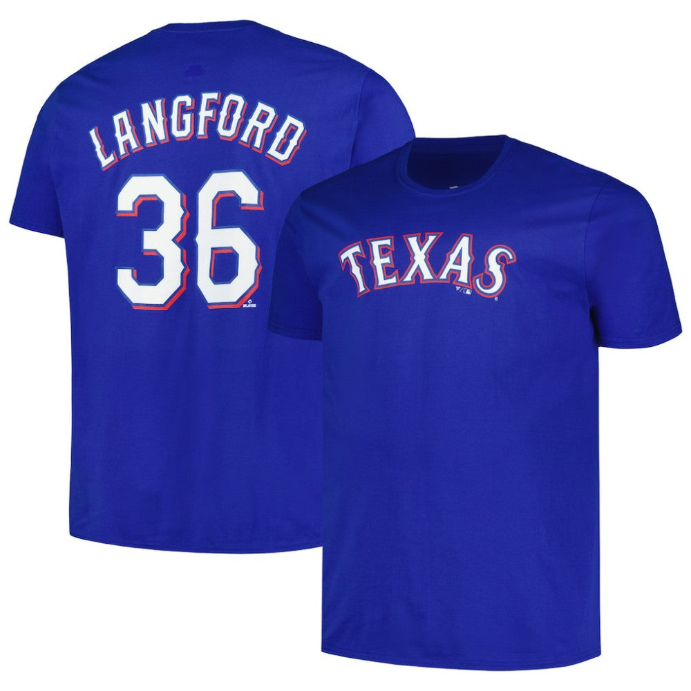 Wyatt Langford Texas Rangers Fanatics Big & Tall Name & Number T-Shirt - MLB