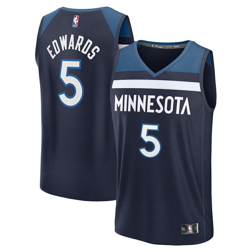 Anthony Edwards Minnesota Timberwolves Fast Break Replica Player Jersey Icon Edition Navy - NBA