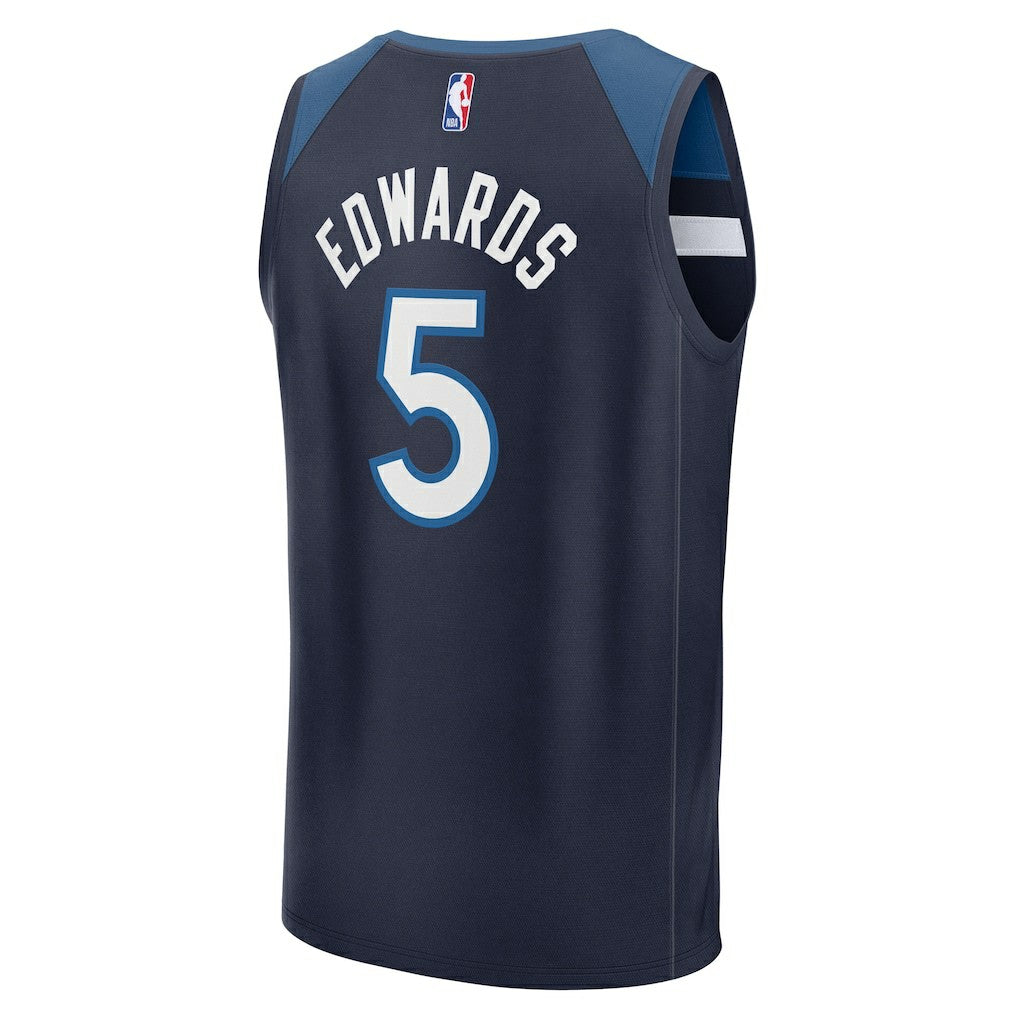 Anthony Edwards Minnesota Timberwolves Fast Break Replica Player Jersey Icon Edition Navy - NBA