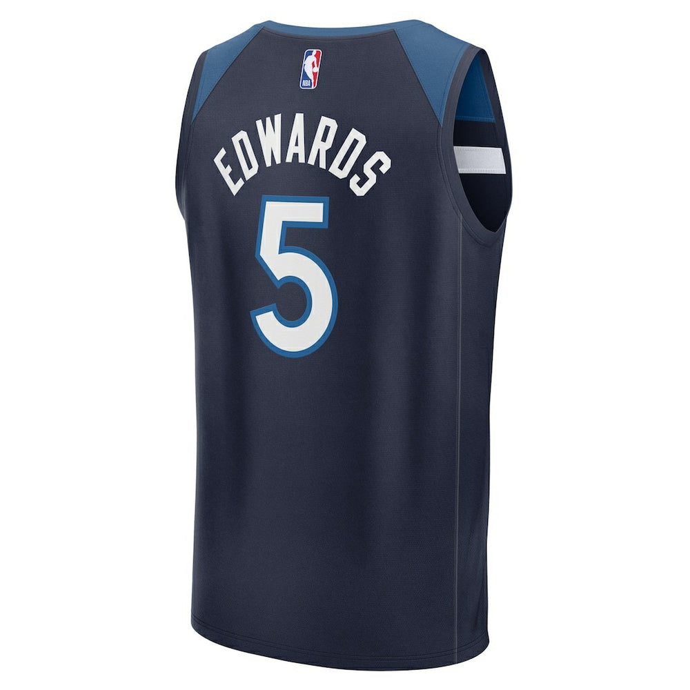 Anthony Edwards Minnesota Timberwolves Fast Break Replica Player Jersey Icon Edition Navy - NBA