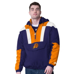 Phoenix Suns Starter Charger Half-Zip Pullover Jacket- Purple/Orange - NBA