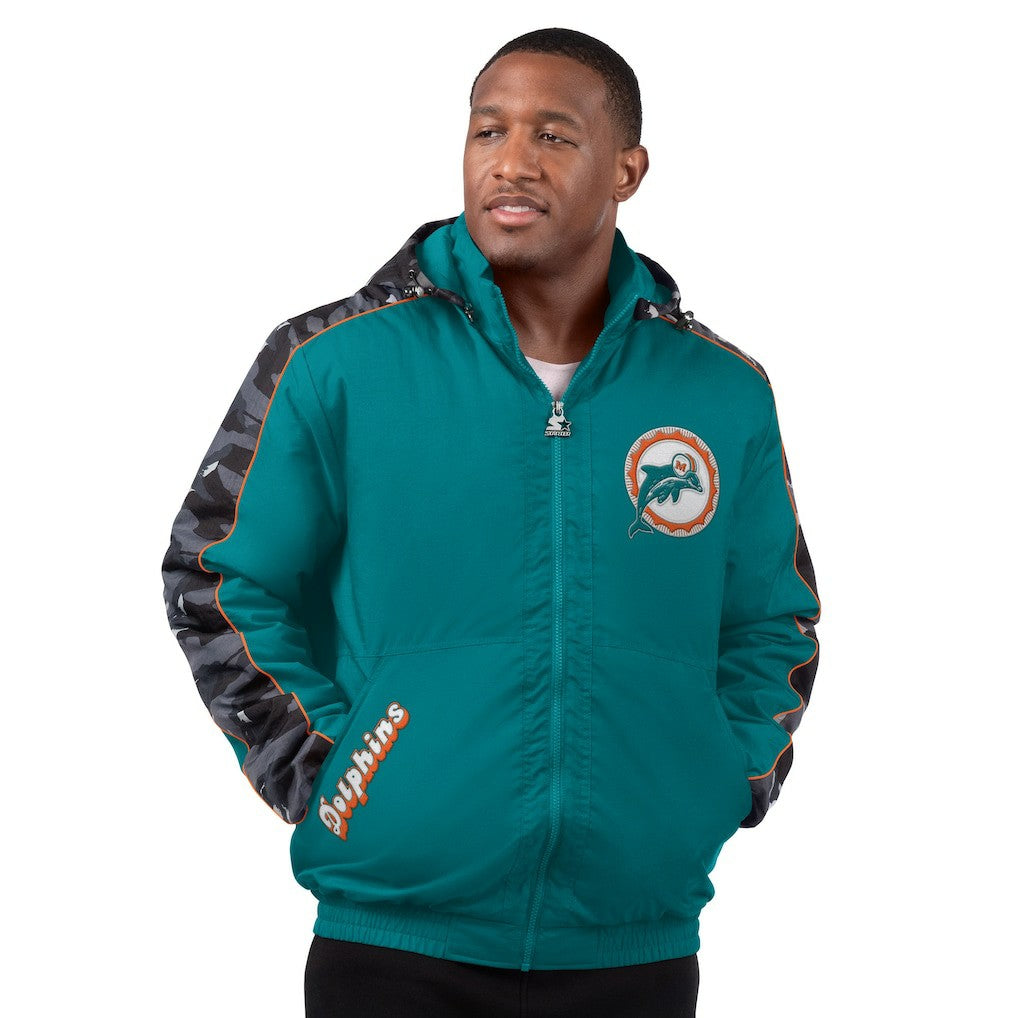 Miami Dolphins Starter Thursday Night Gridiron Full-Zip Hoodie Jacket Aqua | NFL