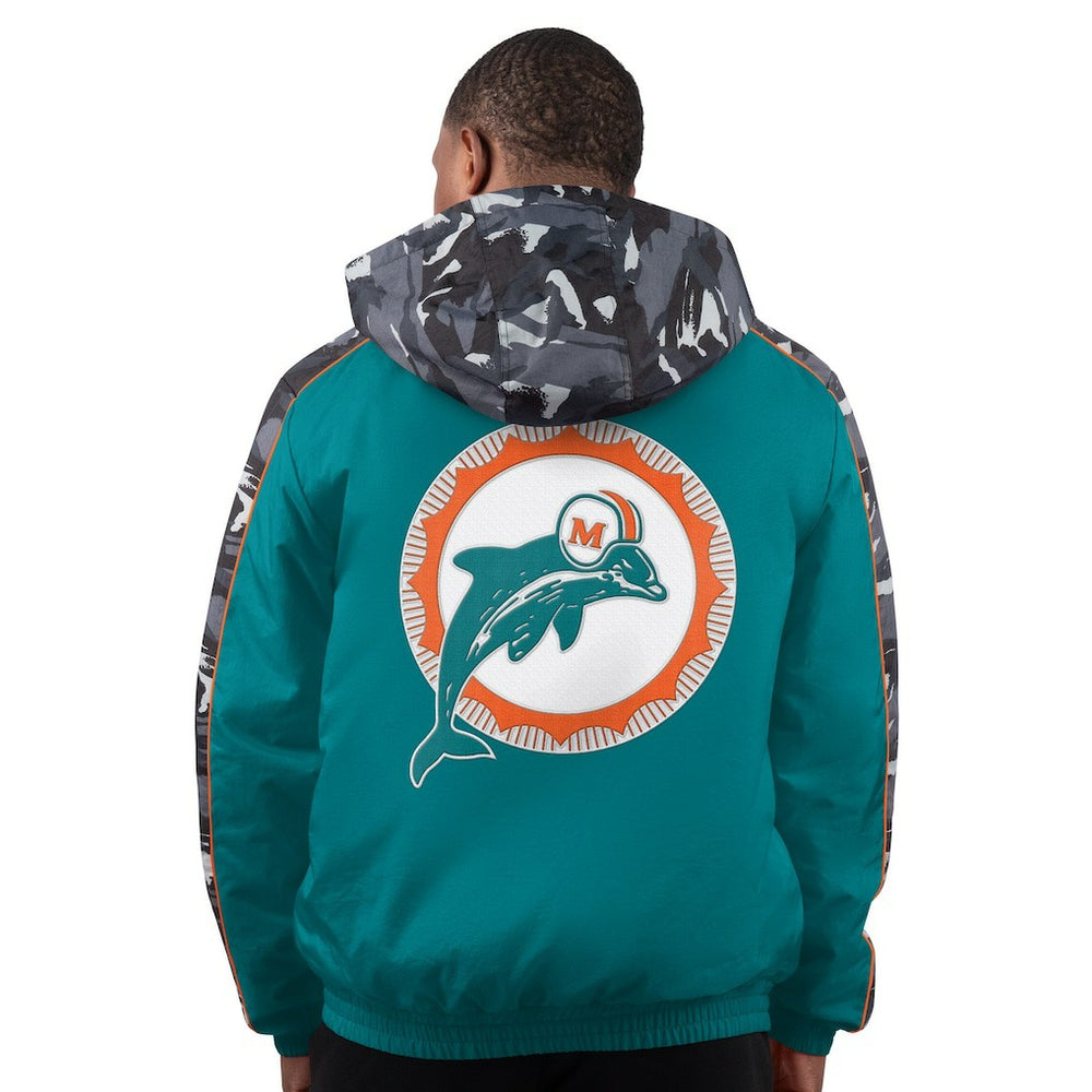 Miami Dolphins Starter Thursday Night Gridiron Full-Zip Hoodie Jacket Aqua | NFL