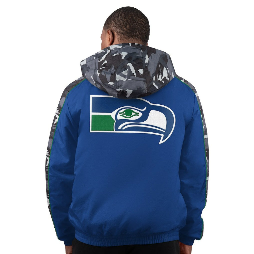 Seattle Seahawks Starter Thursday Night Gridiron Full-Zip Hoodie Jacket Royal | NFL