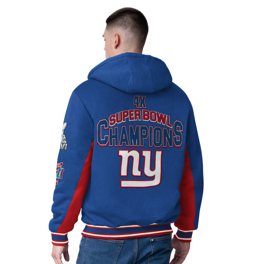 New York Giants G-III Extreme No Huddle Commemorative Full-Zip Hoodie Jacket Royal | NFL