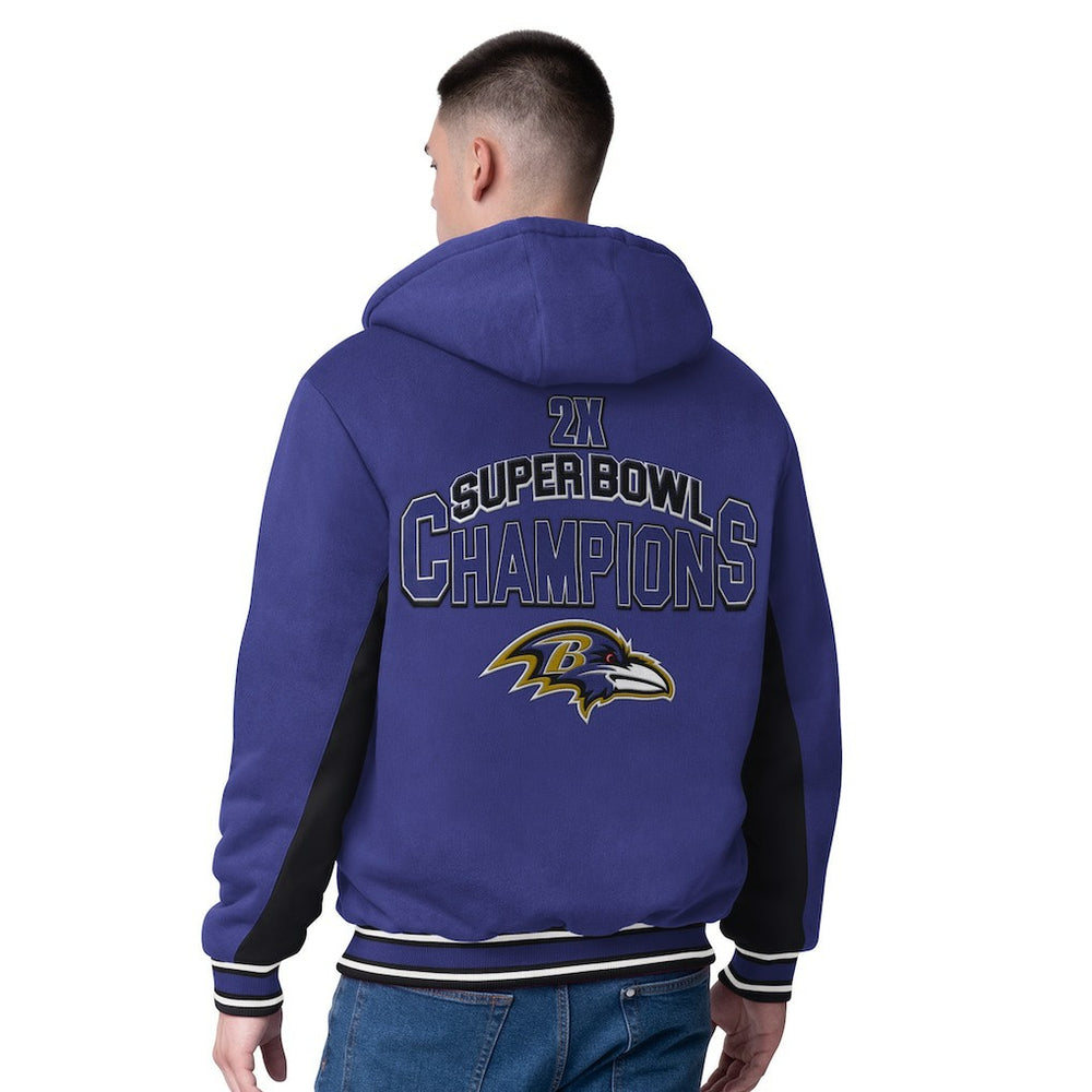 Baltimore Ravens G-III Extreme No Huddle Commemorative Full-Zip Hoodie Jacket Purple | NFL