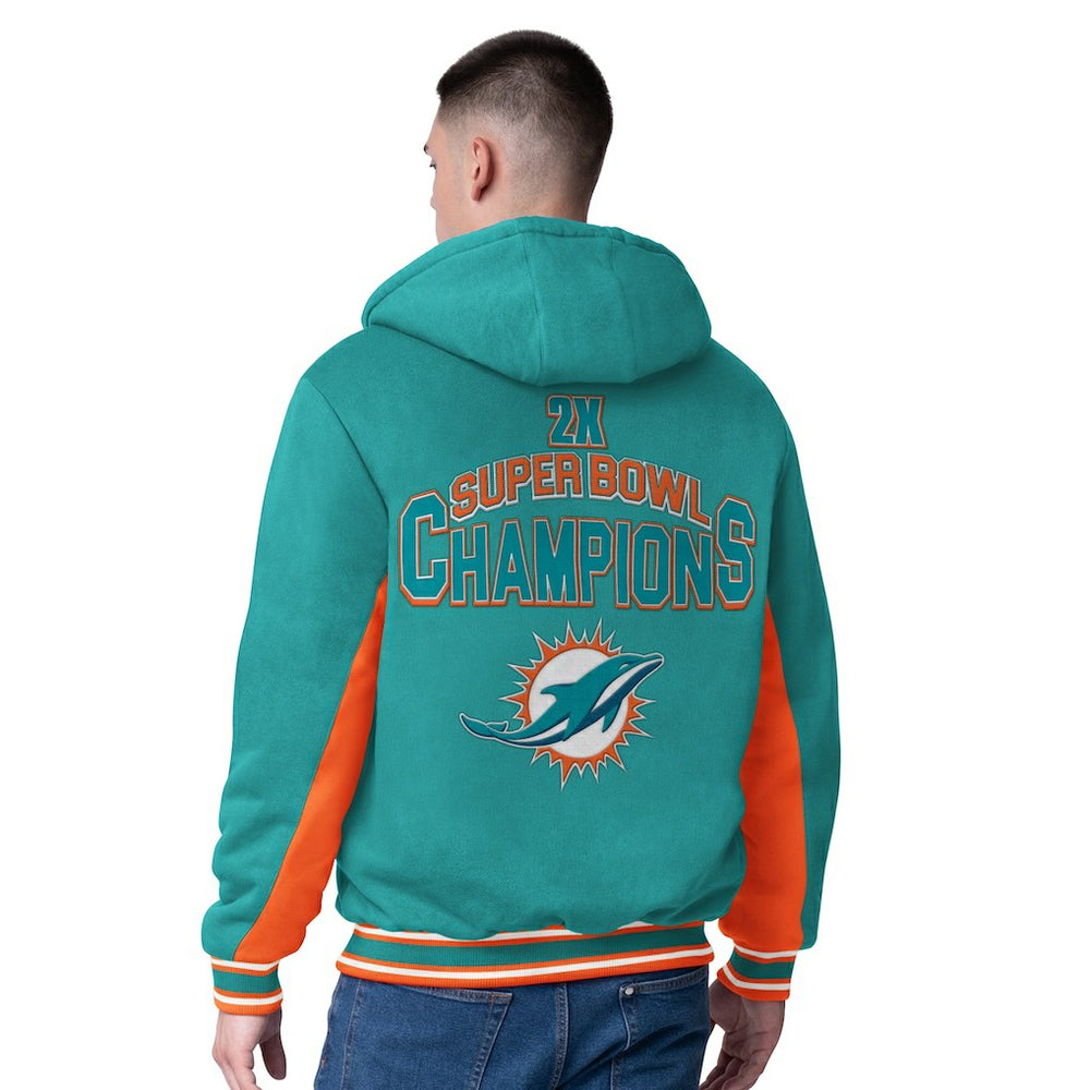 Miami Dolphins G-III Extreme No Huddle Commemorative Full-Zip Hoodie Jacket Aqua | NFL