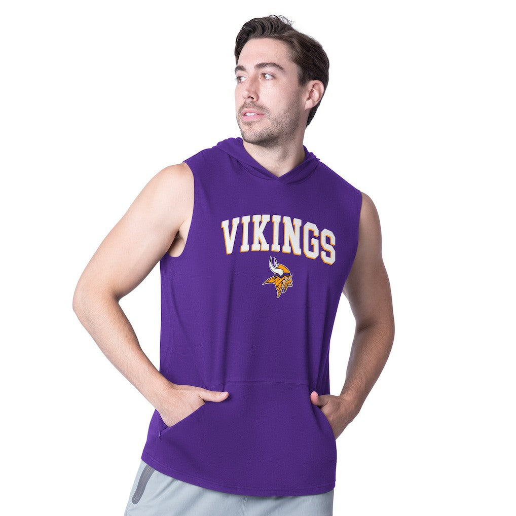 Minnesota Vikings MSX by Michael Strahan Action Sleeveless Pullover Hoodie Purple | NFL