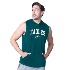 Philadelphia Eagles MSX by Michael Strahan Action Sleeveless Pullover Hoodie Midnight Green | NFL