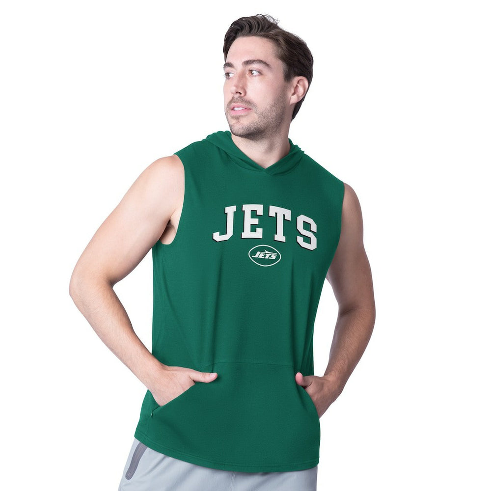 New York Jets MSX by Michael Strahan Action Sleeveless Pullover Hoodie Green | NFL