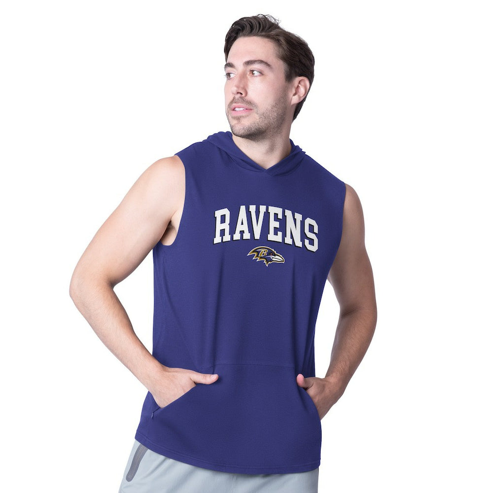 Baltimore Ravens MSX by Michael Strahan Action Sleeveless Pullover Hoodie Purple | NFL