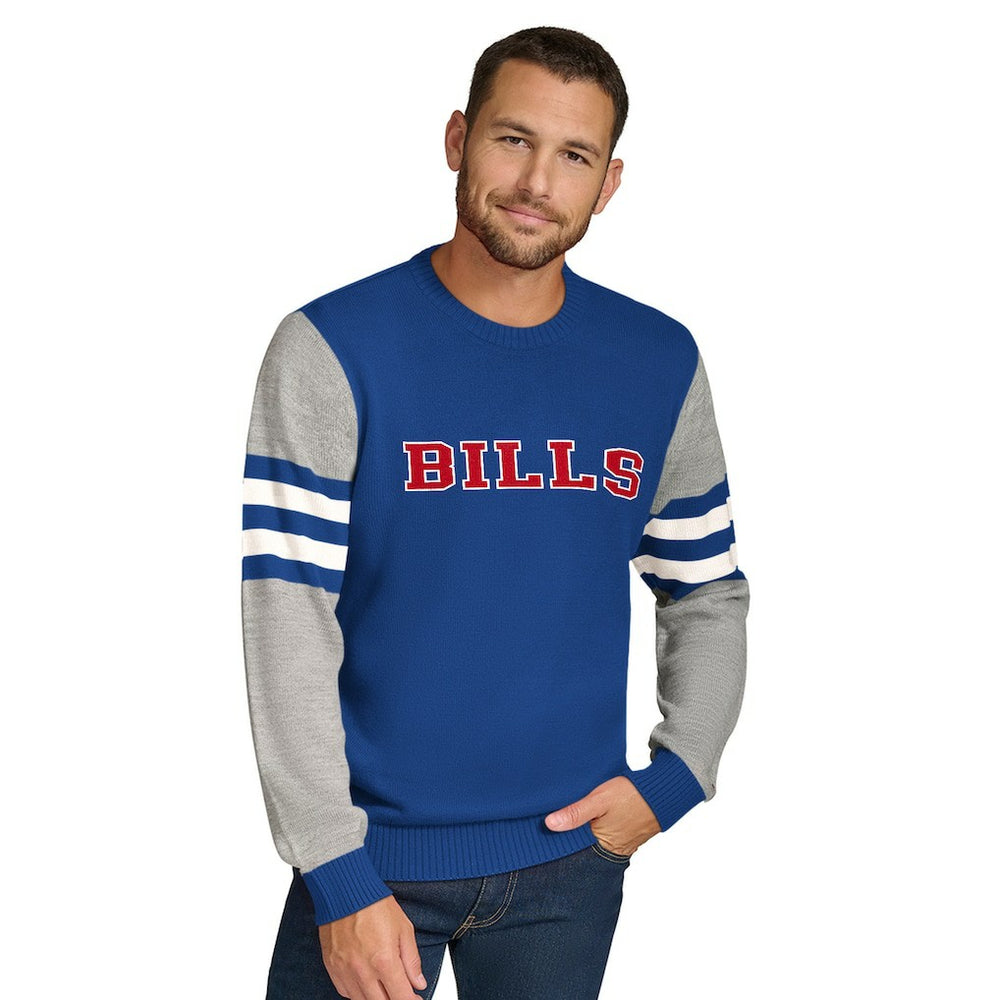 Buffalo Bills Tommy Hilfiger Acrylic Crewneck Pullover Sweater Royal/Heather Gray | NFL