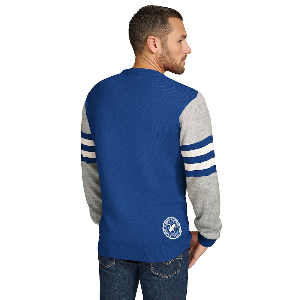 Buffalo Bills Tommy Hilfiger Acrylic Crewneck Pullover Sweater Royal/Heather Gray | NFL