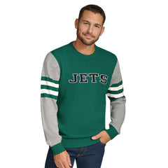 New York Jets Tommy Hilfiger Acrylic Crewneck Pullover Sweater Green/Heather Gray | NFL