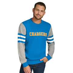 Los Angeles Chargers Tommy Hilfiger Acrylic Crewneck Pullover Sweater Powder Blue/Heather Gray | NFL