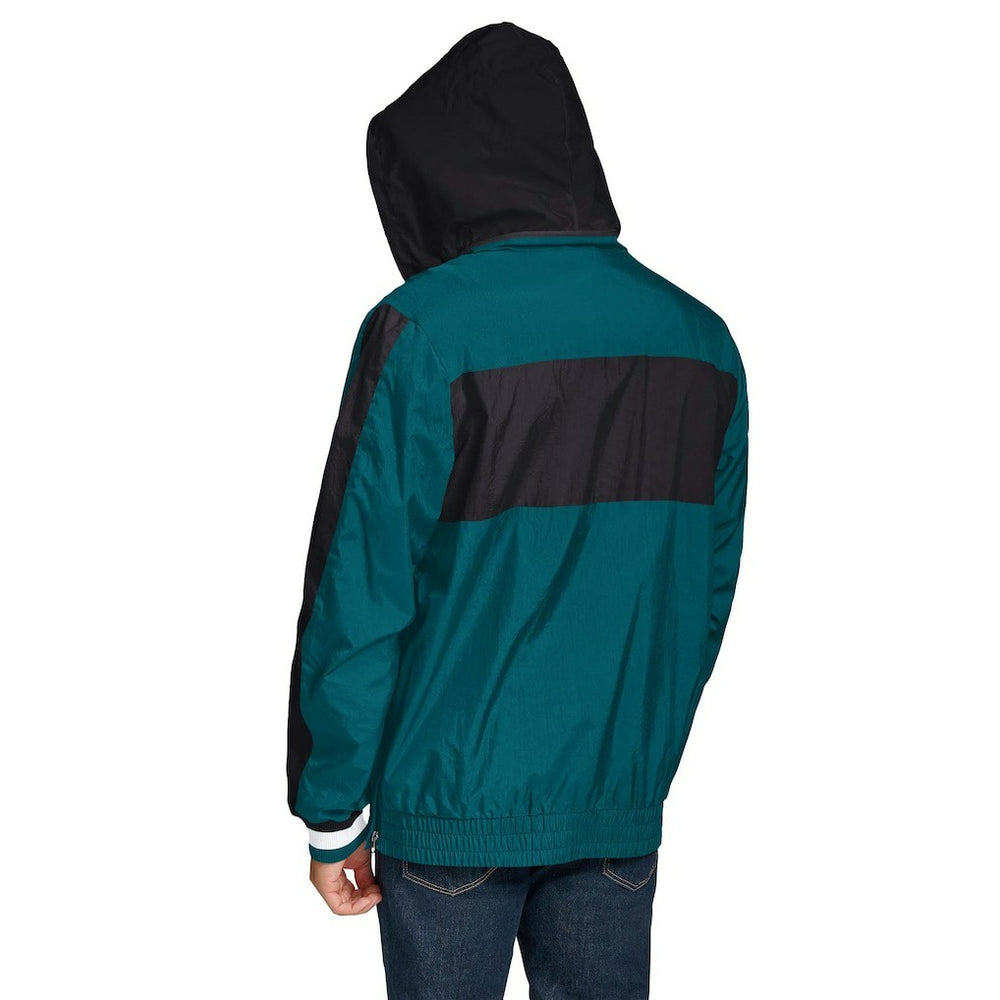 Philadelphia Eagles Tommy Hilfiger Gael Lightweight Half-Zip Hoodie Jacket Green | NFL