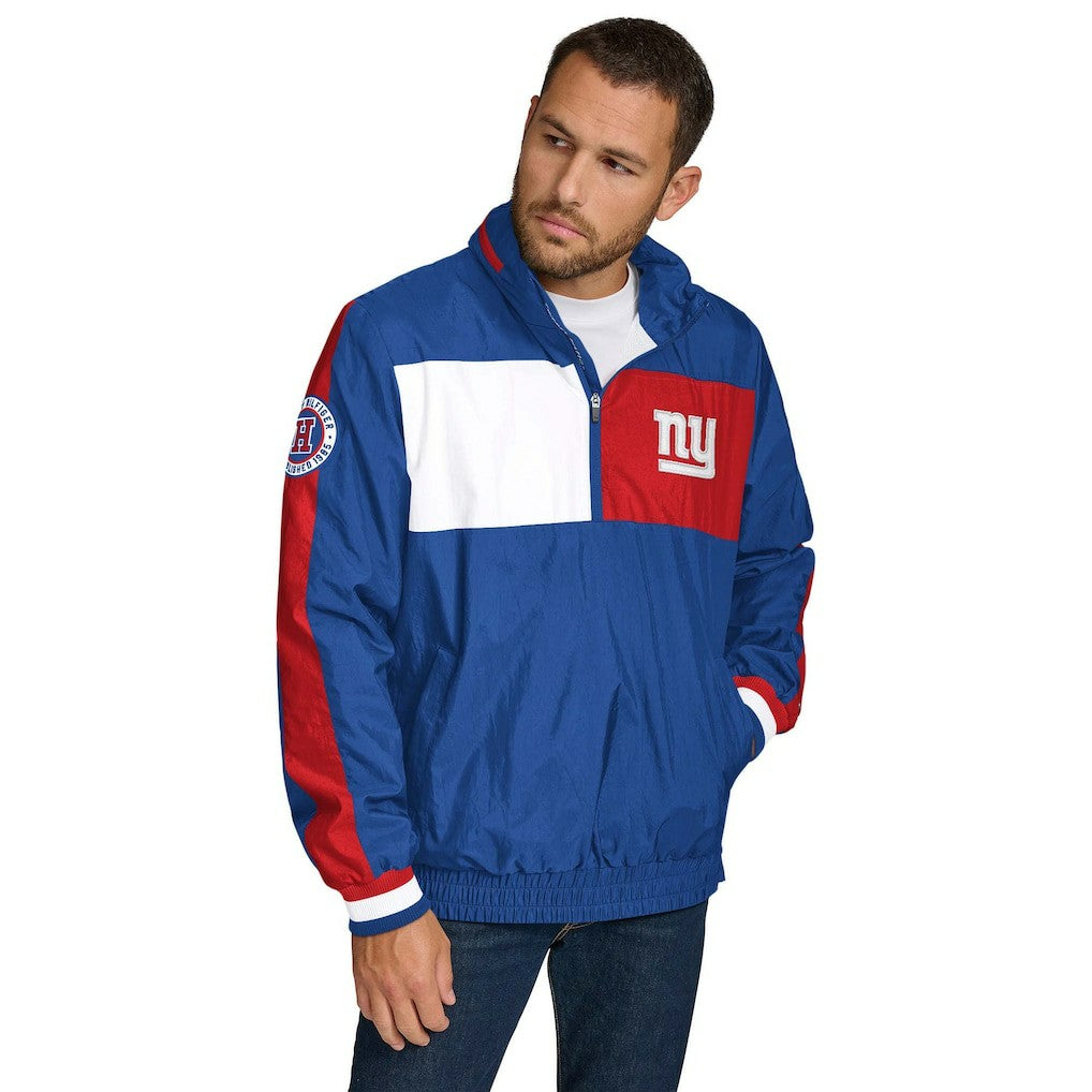 New York Giants Tommy Hilfiger Gael Lightweight Half-Zip Hoodie Jacket Royal | NFL