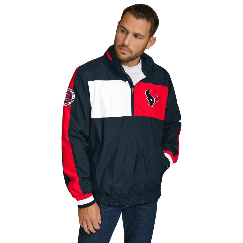 Houston Texans Tommy Hilfiger Gael Lightweight Half-Zip Pullover Hoodie Jacket Navy | NFL