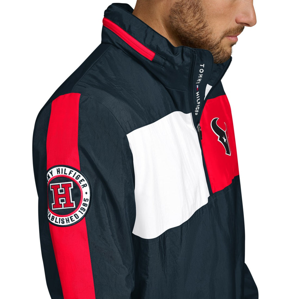 Houston Texans Tommy Hilfiger Gael Lightweight Half-Zip Pullover Hoodie Jacket Navy | NFL