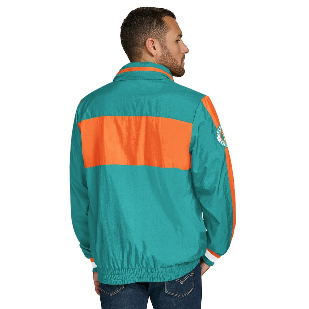 Miami Dolphins Tommy Hilfiger Gael Lightweight Half-Zip Hoodie Jacket Aqua | NFL