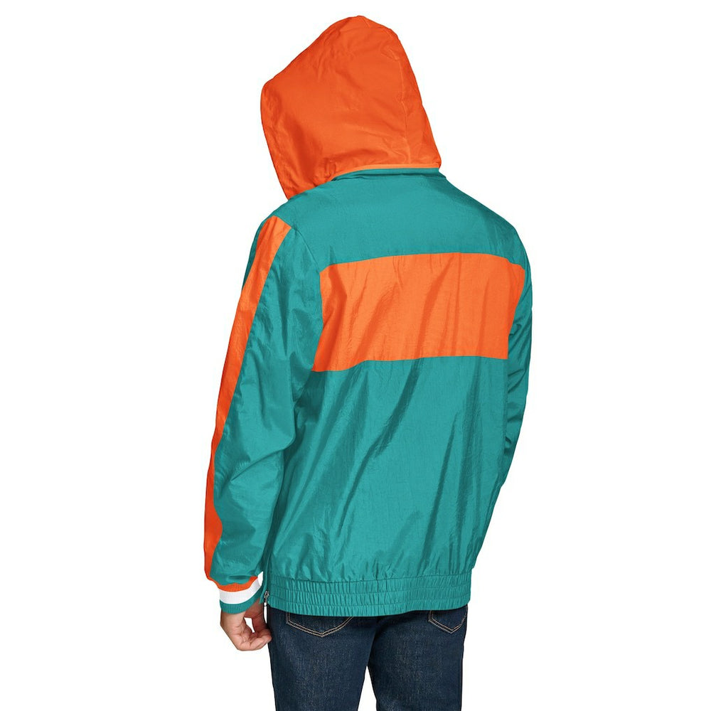 Miami Dolphins Tommy Hilfiger Gael Lightweight Half-Zip Hoodie Jacket Aqua | NFL