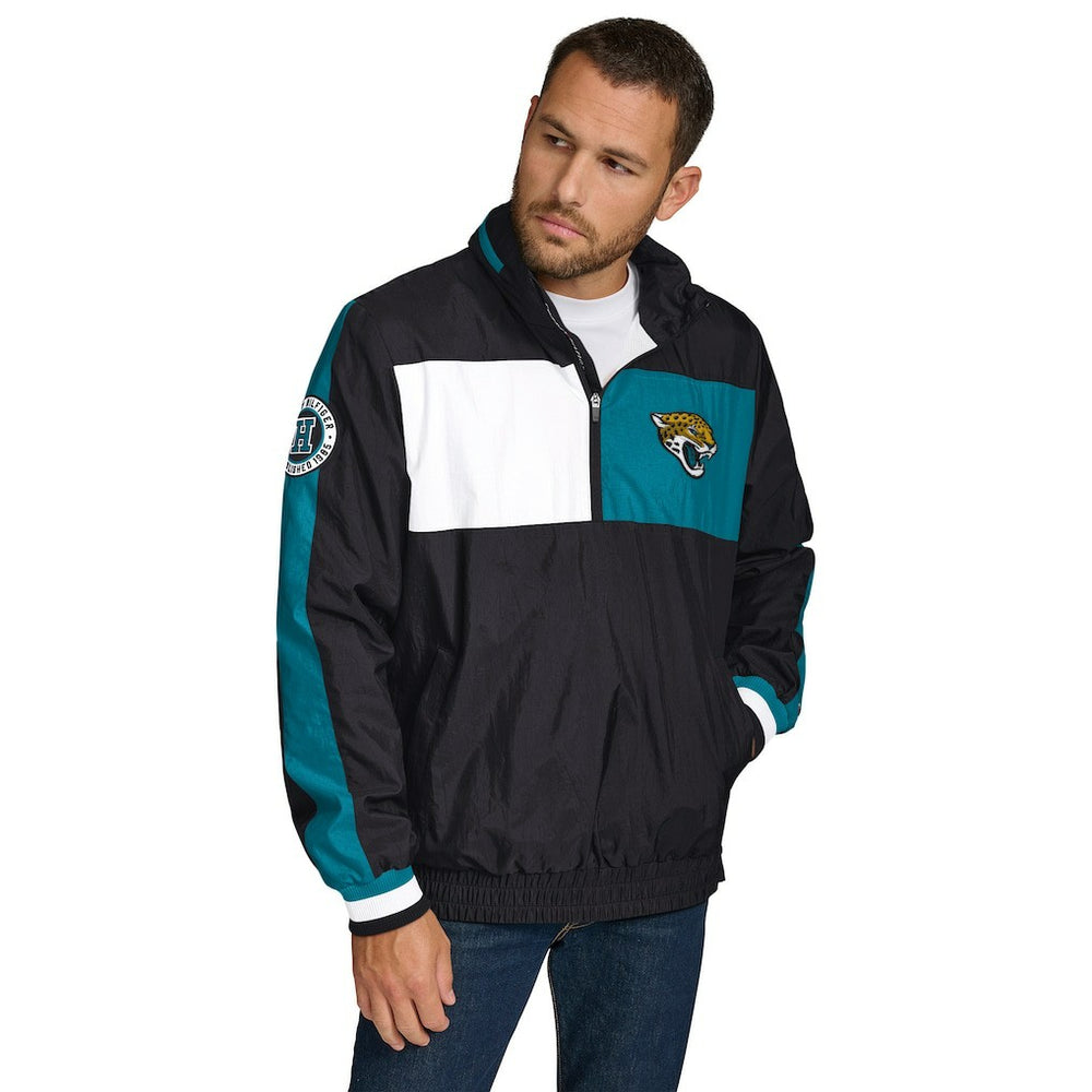 Jacksonville Jaguars Tommy Hilfiger Gael Lightweight Half-Zip Pullover Hoodie Jacket Black | NFL