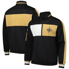 New Orleans Saints Tommy Hilfiger Gael Lightweight Half-Zip Hoodie Jacket Black | NFL