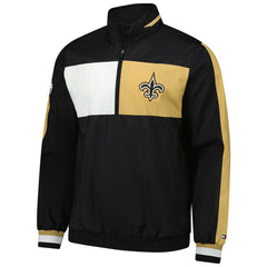 New Orleans Saints Tommy Hilfiger Gael Lightweight Half-Zip Hoodie Jacket Black | NFL