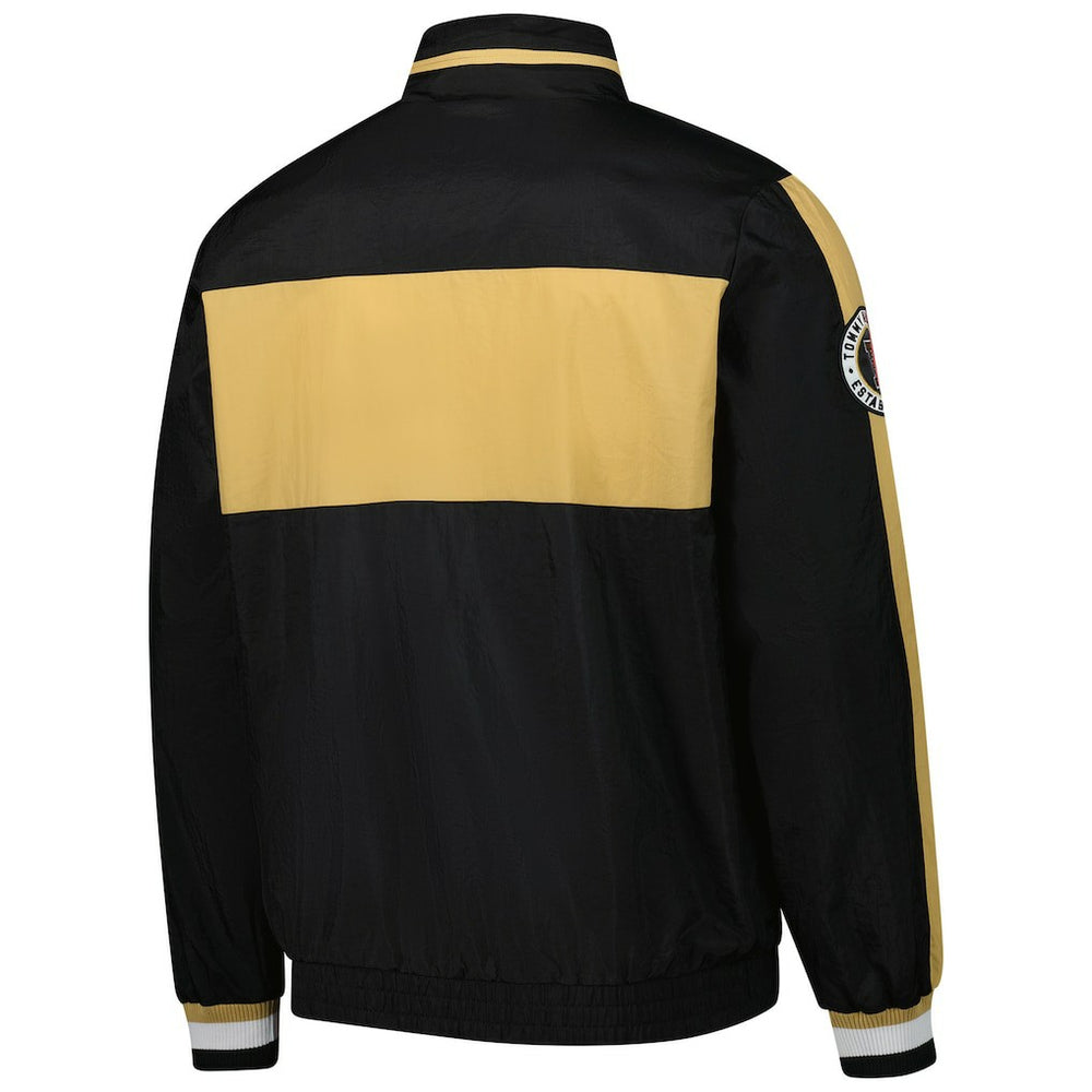 New Orleans Saints Tommy Hilfiger Gael Lightweight Half-Zip Hoodie Jacket Black | NFL
