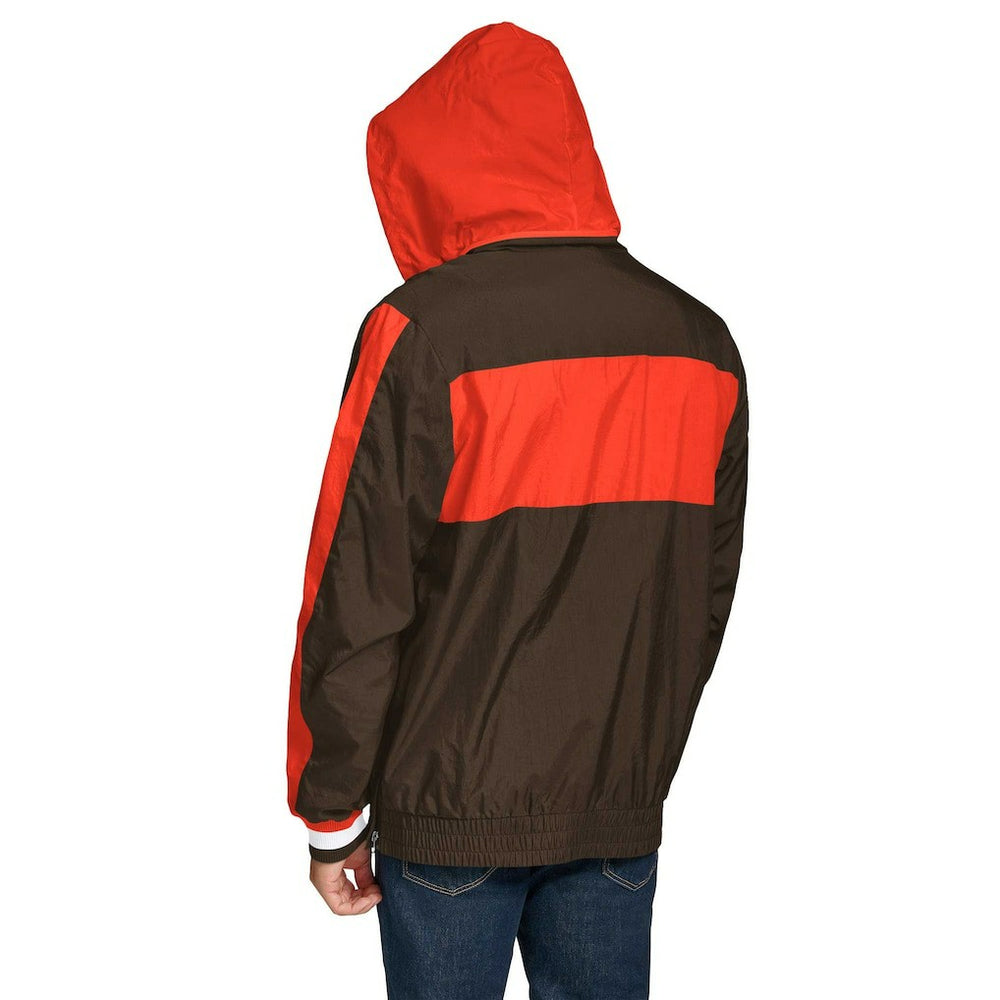 Cleveland Browns Tommy Hilfiger Gael Lightweight Half-Zip Pullover Hoodie Jacket Brown | NFL