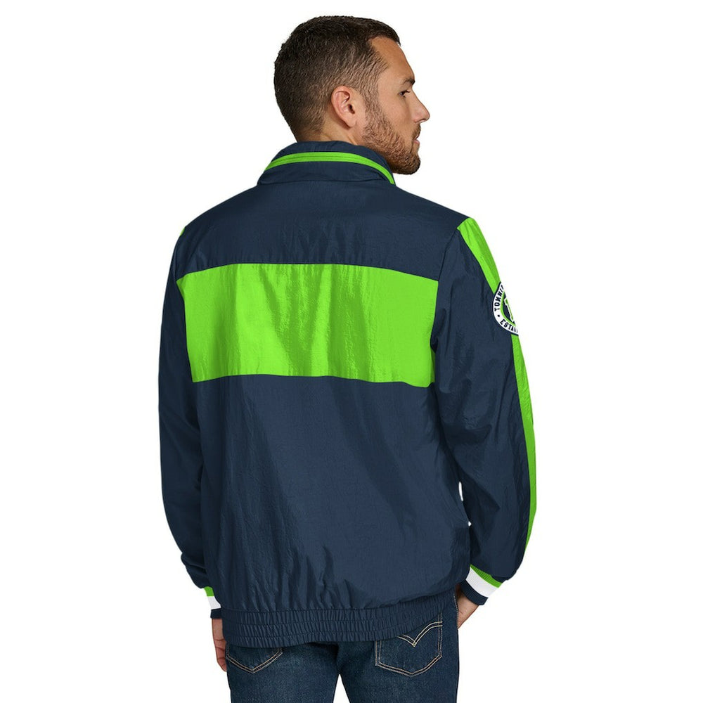 Seattle Seahawks Tommy Hilfiger Gael Lightweight Half-Zip Pullover Hoodie Jacket College Navy | NFL