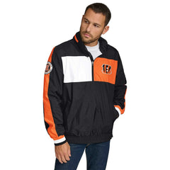 Cincinnati Bengals Tommy Hilfiger Gael Lightweight Half-Zip Pullover Hoodie Jacket Black | NFL