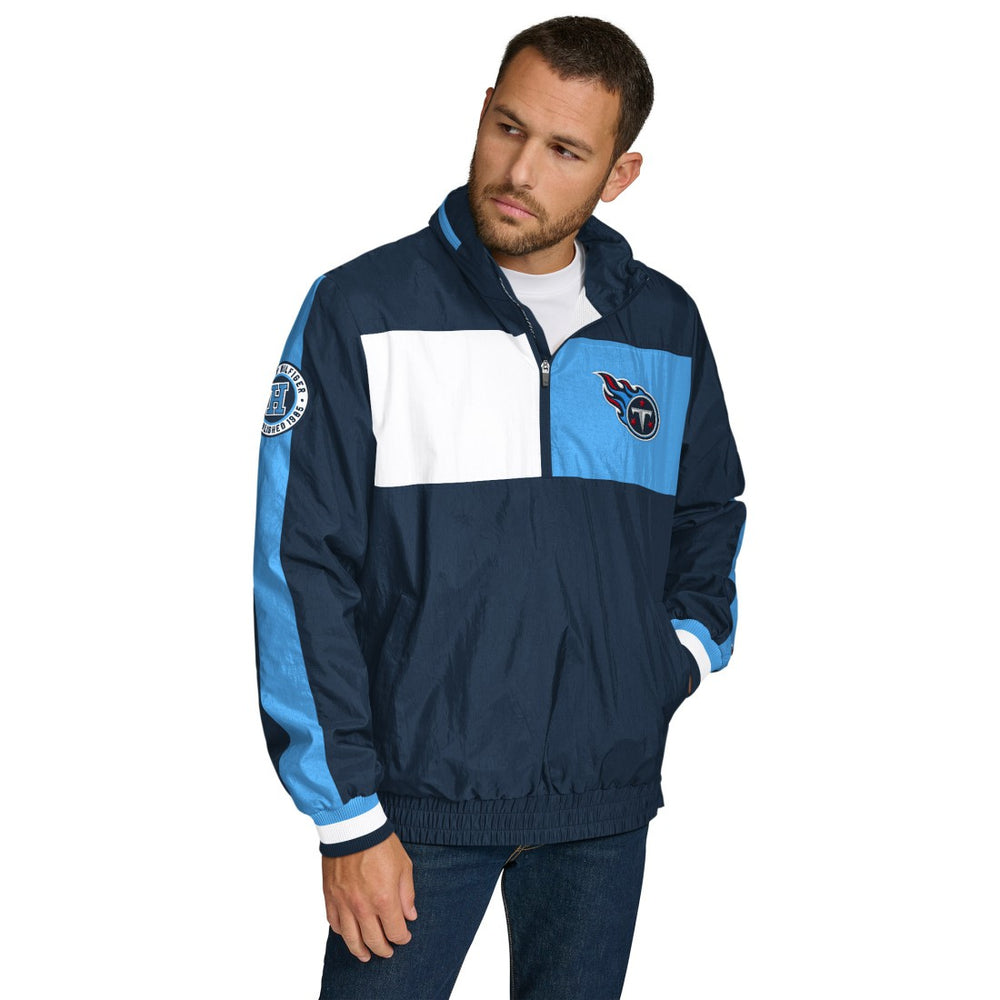 Tennessee Titans Tommy Hilfiger Gael Lightweight Half-Zip Hoodie Jacket Navy | NFL