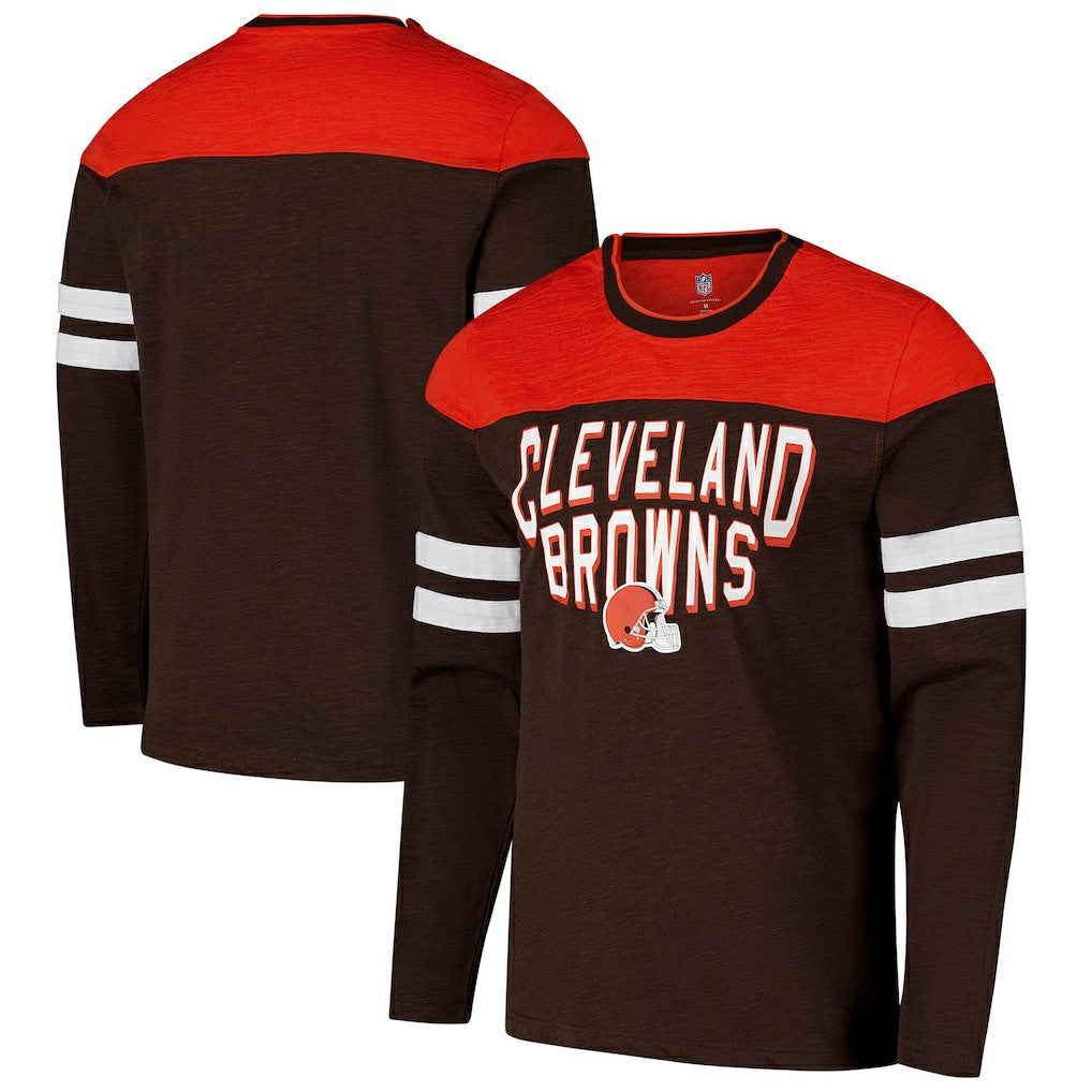 Cleveland Browns G-III Sports by Carl Banks Adaptive Hail Mary Long Sleeve T-Shirt Brown/Orange | NFL