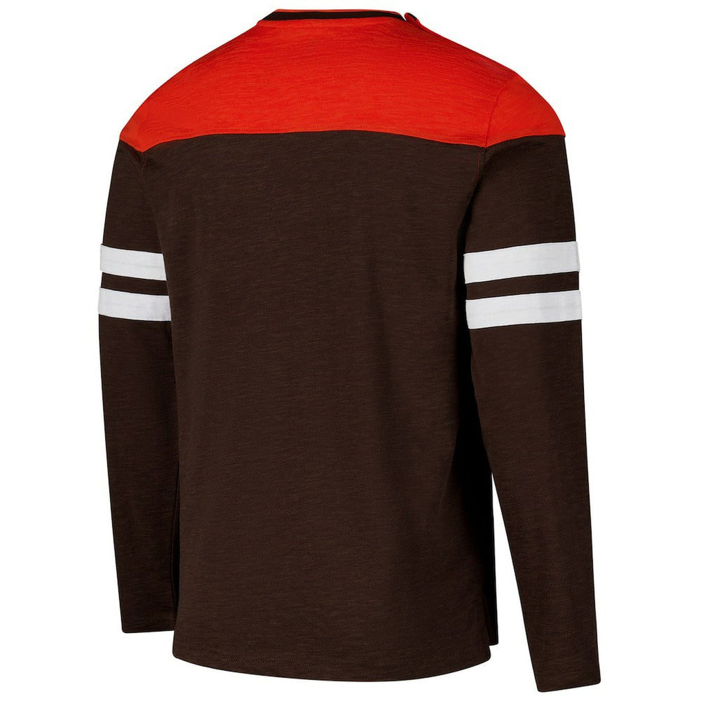 Cleveland Browns G-III Sports by Carl Banks Adaptive Hail Mary Long Sleeve T-Shirt Brown/Orange | NFL