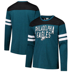Philadelphia Eagles G-III Sports by Carl Banks Adaptive Hail Mary Long Sleeve T-Shirt Midnight Green/Black | NFL