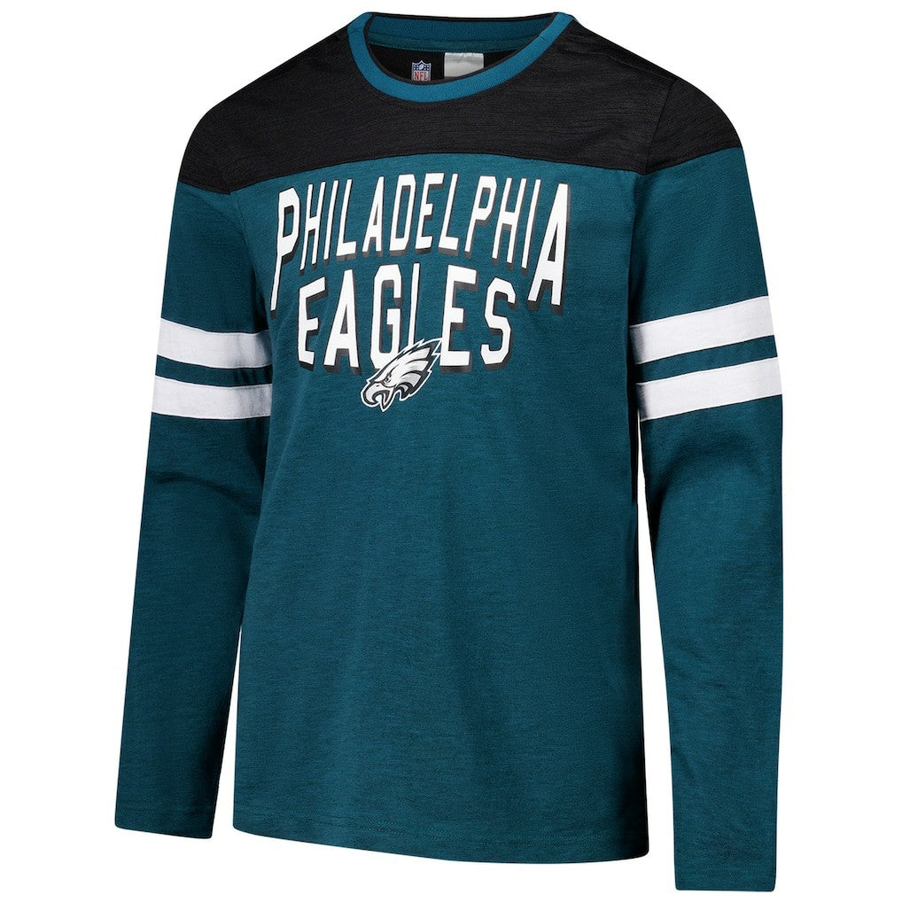 Philadelphia Eagles G-III Sports by Carl Banks Adaptive Hail Mary Long Sleeve T-Shirt Midnight Green/Black | NFL