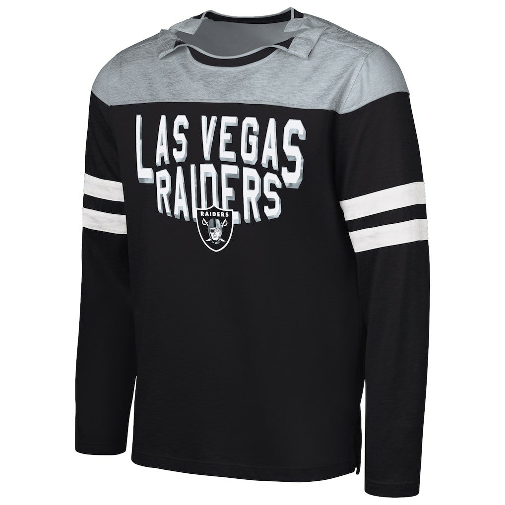 Las Vegas Raiders G-III Sports by Carl Banks Adaptive Hail Mary Long Sleeve T-Shirt Black/Silver | NFL