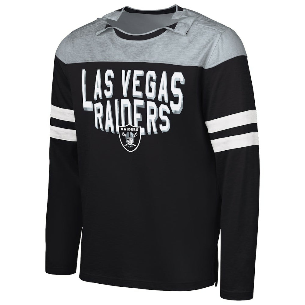 Las Vegas Raiders G-III Sports by Carl Banks Adaptive Hail Mary Long Sleeve T-Shirt Black/Silver | NFL