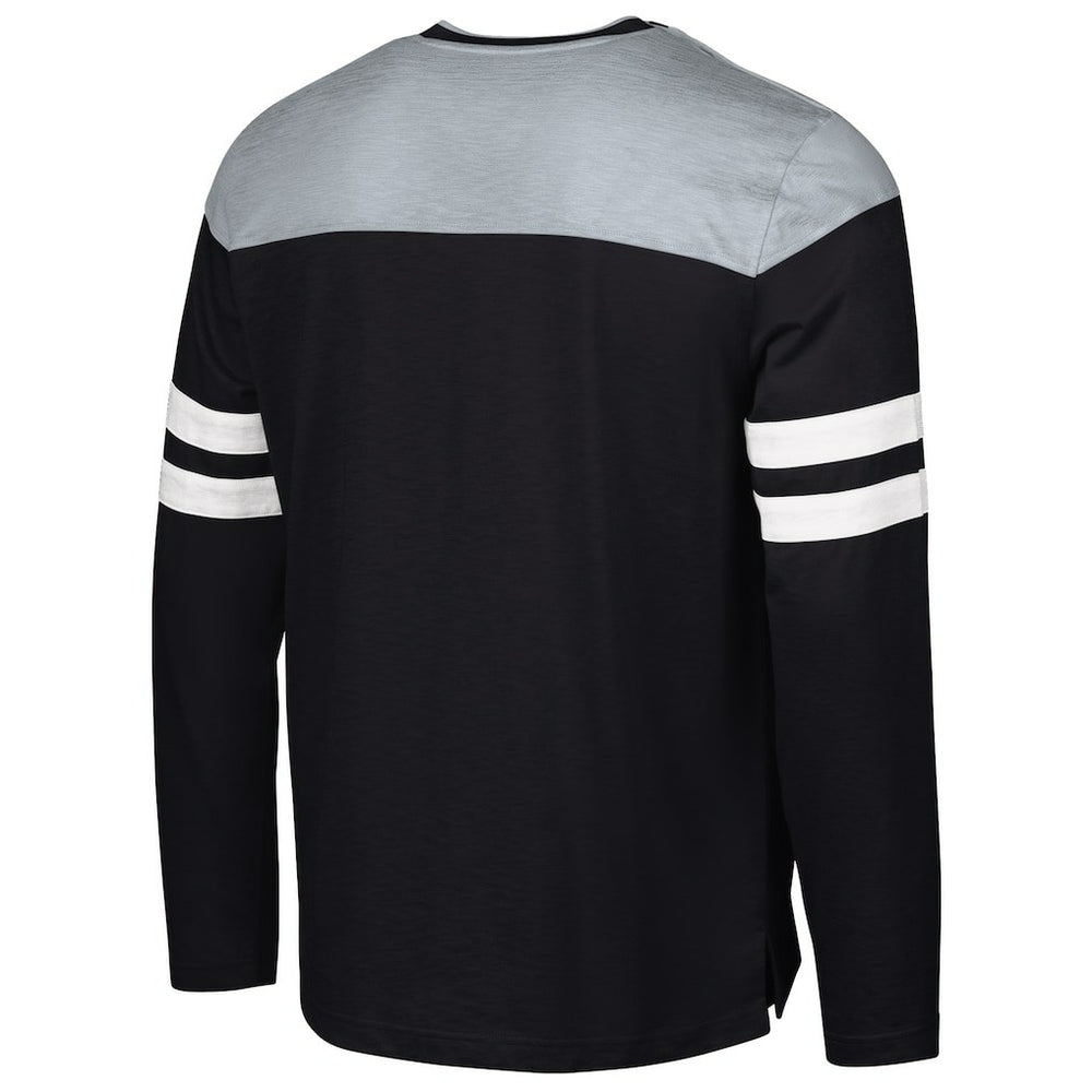 Las Vegas Raiders G-III Sports by Carl Banks Adaptive Hail Mary Long Sleeve T-Shirt Black/Silver | NFL